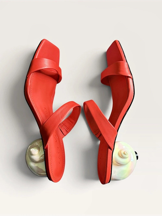 Katy Perry Collections Shoes - KATY PERRY Collections The Maritime Two Band Sandal Shell Heels Size 8 Women NEW